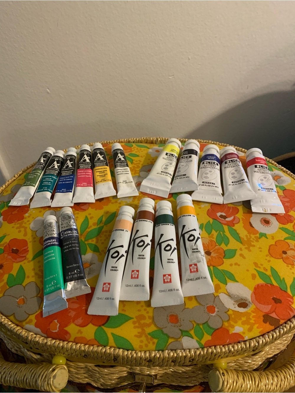 Assorted professional watercolor paints